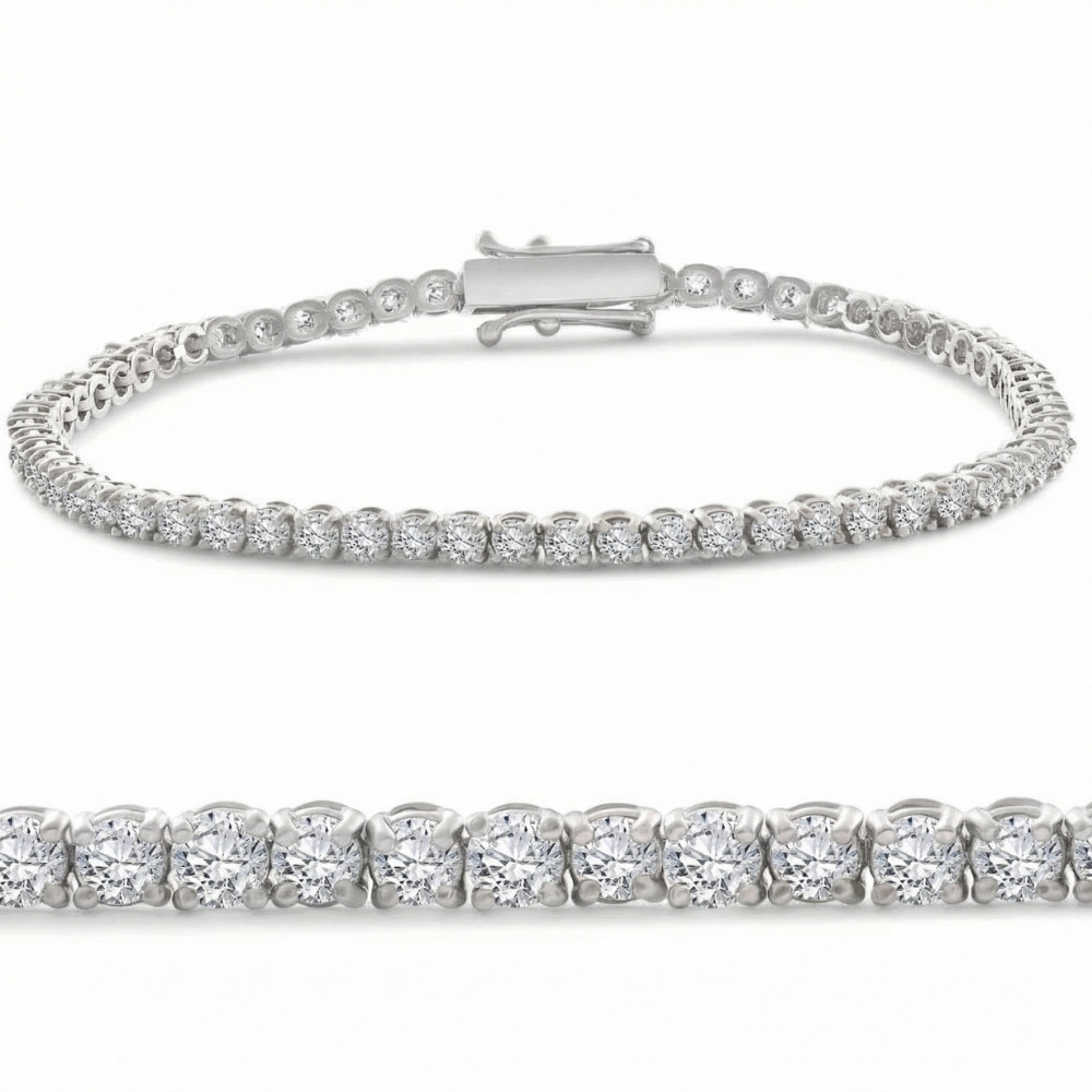 4 Ct Diamond Tennis Bracelet 14k White, Yellow, or Rose Gold Lab